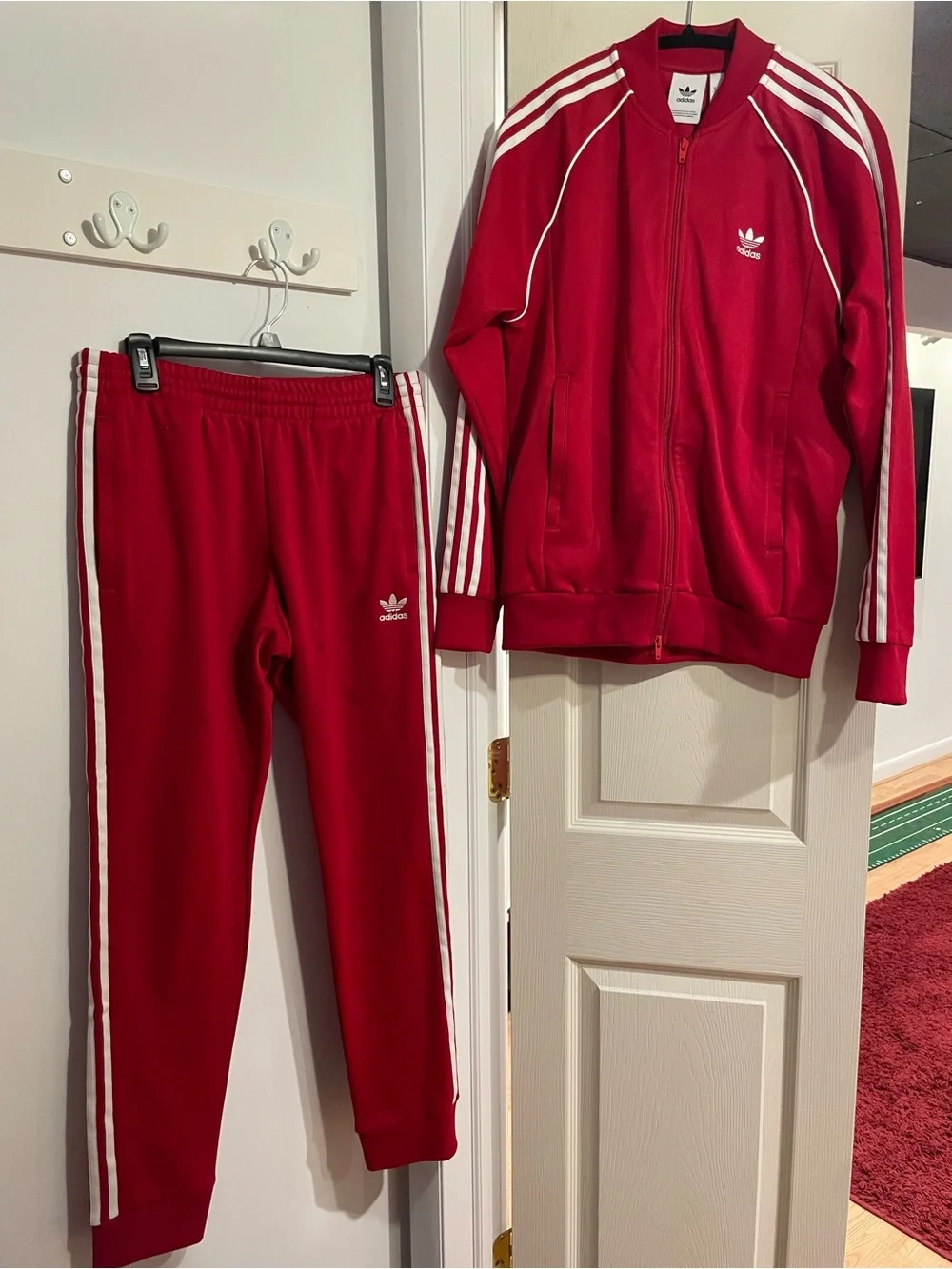 Adidas Men’s Red Track Jacket & Pants Set